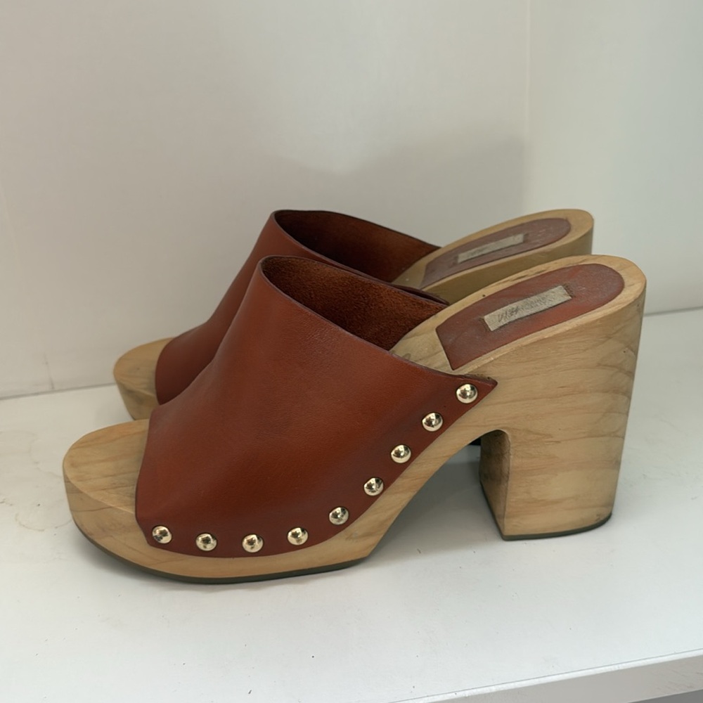 H&M Studded Mules Wooded Sole